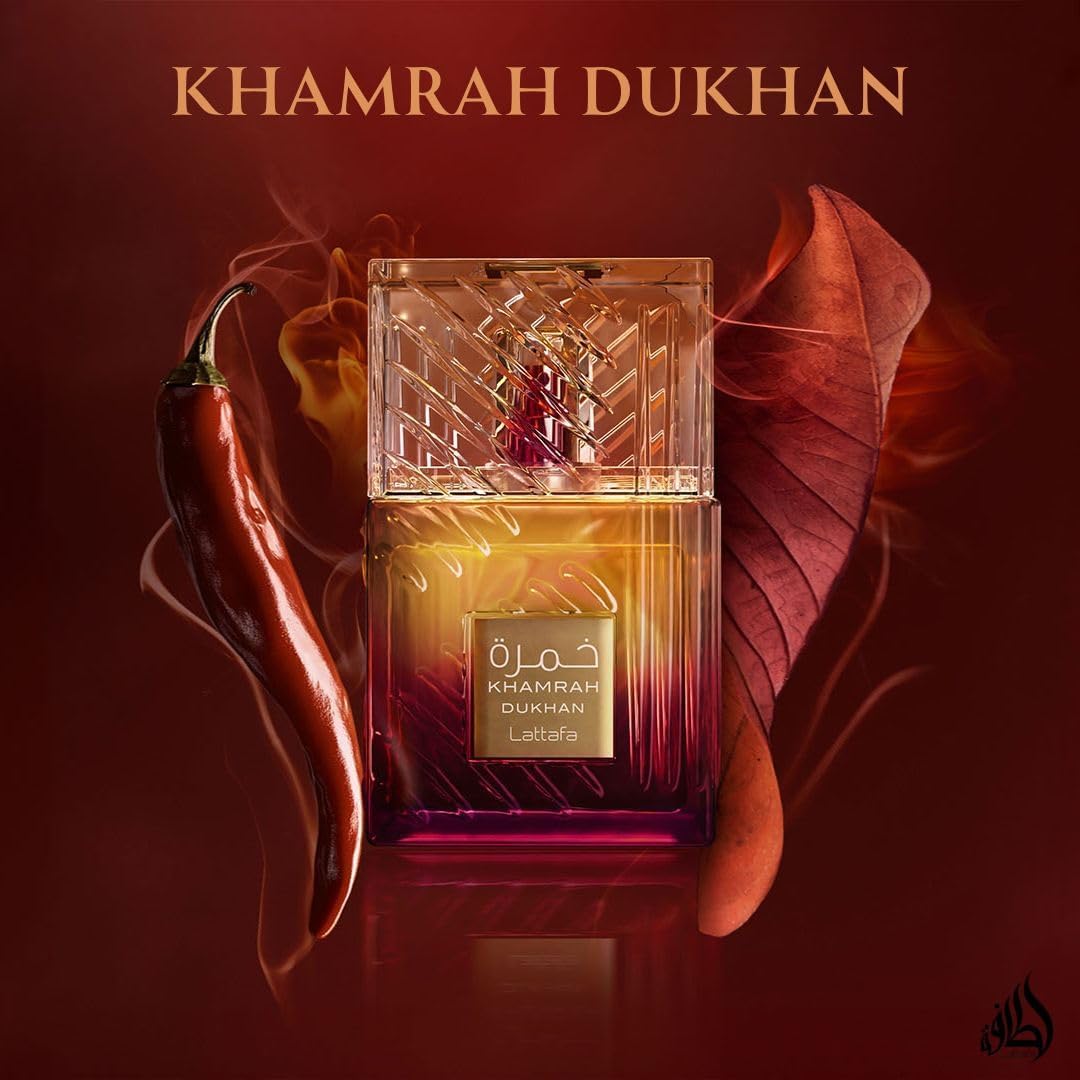 Khamrah Dukhan Parfum de Lattafa 100 ml - Parfum unisexe - Piment fumé et épicé