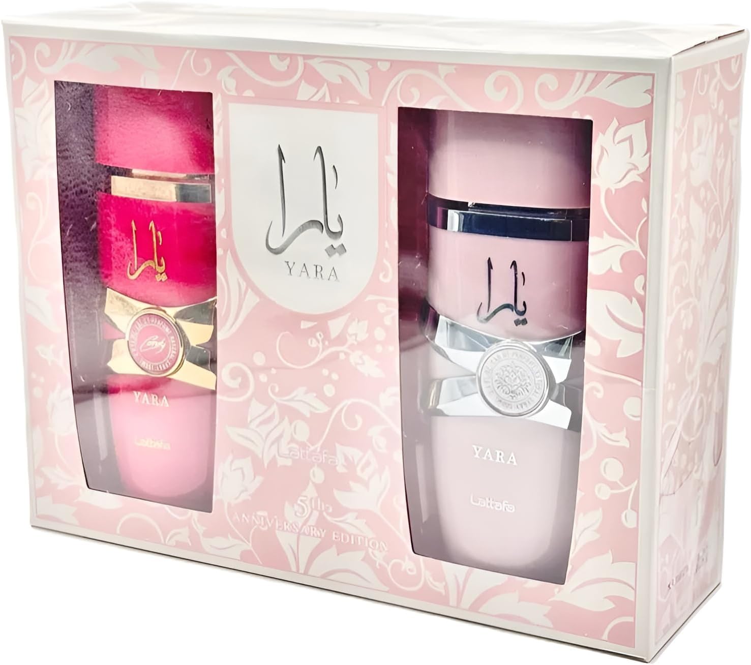 Lattafa Anniversary Edition Yara & Yara Candy Eau de parfum (100 ml + 100 ml), parfums exclusifs pour femme, doux, floral et raffiné