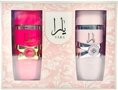 Lattafa Anniversary Edition Yara & Yara Candy Eau de parfum (100 ml + 100 ml), parfums exclusifs pour femme, doux, floral et raffiné